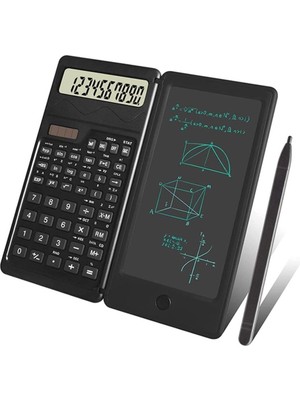 Ollevra Silinebilir LCD Yazı Tabletli,kalemli Katlanabilir Bilimsel Hesap Makinesi