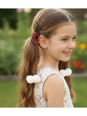 Bodrum Asel Marteniçka, Köpük Gül, Beyaz Gül, Kırmızı Ip, Saç Lastiği, Çocuk Tokası, 2'li Set.