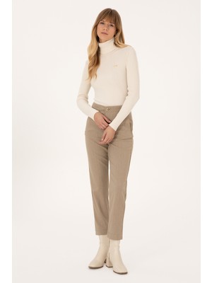U.S. Polo Assn. Kadın Camel Kanvas Pantolon 50309281-VR015