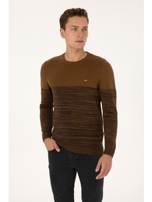 U.S. Polo Assn. Erkek Slim Fit Bisiklet Yaka Haki Kazak 50314970-VR027
