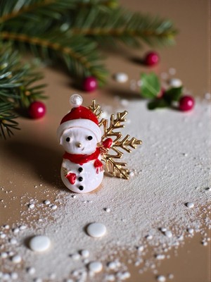 Vola Collection Yılbaşı Noel Kardan Adam Kar Tanesi Broş Yaka Iğnesi