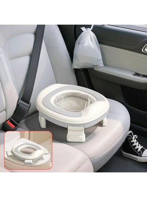 Dekohop Taşınabilir Lazımlık Çocuk Katlanır Klozet Adaptörü Seyahat Kamp Çocuk Araba Portatif Lazımlık