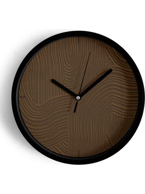 JHAAR Soyut Alçı Görünümlü Modern Duvar Saati - Büyük XL 42 cm - Siyah Kasa - Camlı Sessiz