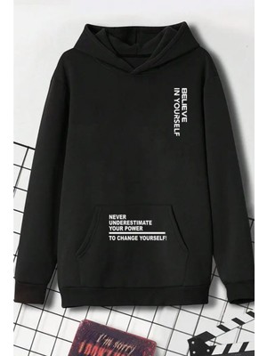 Punix Kids Punıx Kıds Özel Seri Kapüşonlu Belıeve Baskılı %100 Pamuk Yeni Stil Erkek Çocuk Sweatshırt