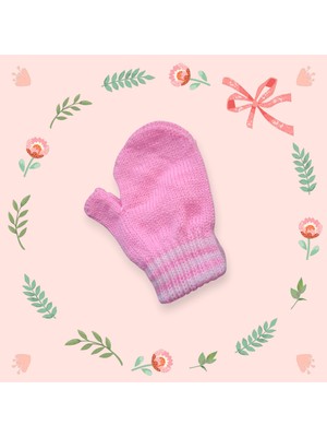 Eleven Markets Parmaksız Kız Bebe Eldiveni Pembe Örgü Eldiven 0-3 Yaş