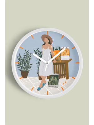 JHAAR Modern Tasarım Duvar Saati - 25CM - Önü Camlı Beyaz Kasa - Sessiz Mekanizma