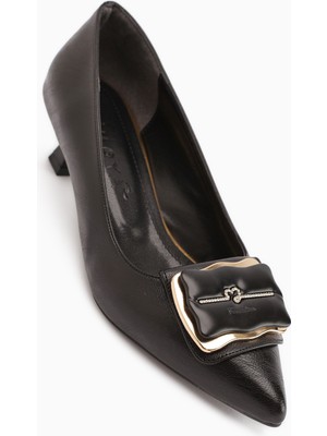 Limoya Judita Siyah Tokalı Kadın Topuklu Ayakkabı