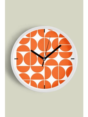 JHAAR Soyut - Geometrik Temalı Modern Duvar Saati - 25cm - Önü Camlı Beyaz Kasa