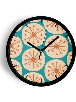 JHAAR Soyut - Bohem - Geometrik Temalı Modern Duvar Saati - 25CM - Önü Camlı Siyah Kasa - Sessiz Mekanizma