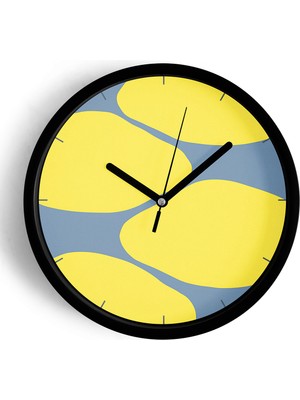 JHAAR Modern Tasarım Duvar Saati - 25cm - Önü Camlı Siyah Kasa