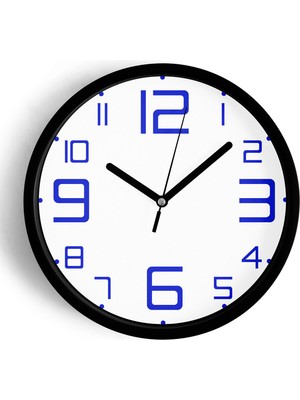 JHAAR Modern Tasarım Duvar Saati - 25cm - Önü Camlı Siyah Kasa