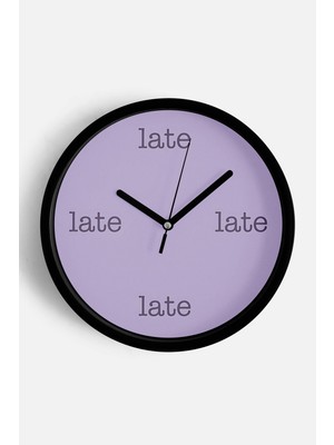 JHAAR Late Modern Duvar Saati - Büyük XL 42 cm - Siyah Kasa - Camlı Sessiz