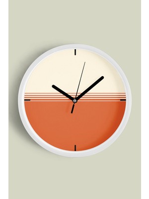 JHAAR Modern Tasarım Duvar Saati - 25cm - Önü Camlı Beyaz Kasa