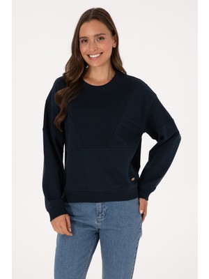 U.S. Polo Assn. Kadın Lacivert Pamuklu Bisiklet Yaka Sweatshirt 50314170-VR033