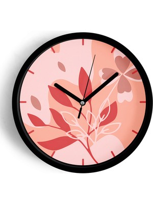 JHAAR Soyut - Bohem Modern Duvar Saati - 25cm - Önü Camlı Siyah Kasa