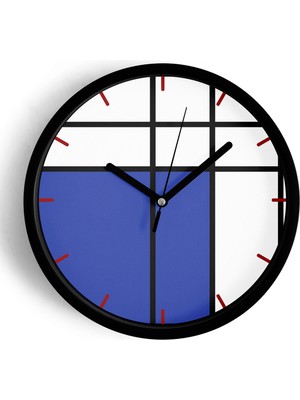 JHAAR Modern Tasarım Duvar Saati - 25cm - Önü Camlı Siyah Kasa