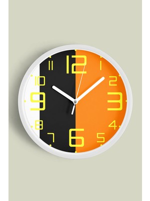 JHAAR Modern Tasarım Duvar Saati - 25cm - Önü Camlı Beyaz Kasa