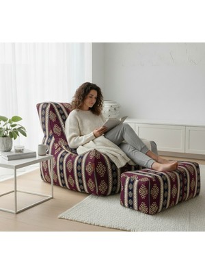 Patara Home Vintage Turkish Velvet Puff  Vintage Armut Koltuk