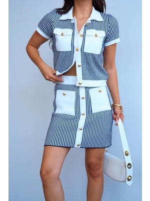 Bosel Cepli Etek Takım - Kemik-Lacivert