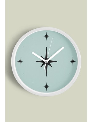 JHAAR Modern Tasarım Duvar Saati - 25cm - Önü Camlı Beyaz Kasa