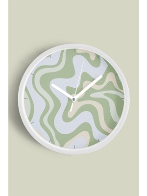 JHAAR Soyut - Bohem - Geometrik Temalı Modern Duvar Saati - 25CM - Önü Camlı Beyaz Kasa - Sessiz Mekanizma