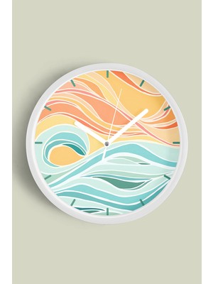 JHAAR Soyut Tasarım Modern Duvar Saati - 25cm - Önü Camlı Beyaz Kasa