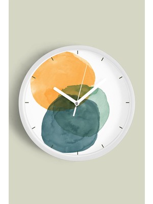 JHAAR Soyut Tasarım Modern Duvar Saati - 25cm - Önü Camlı Beyaz Kasa