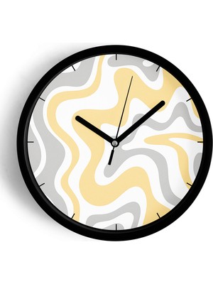 JHAAR Soyut - Bohem - Geometrik Temalı Modern Duvar Saati - 25cm - Önü Camlı Kasa