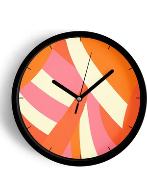 JHAAR Modern Tasarım Duvar Saati - 25cm - Önü Camlı Siyah Kasa