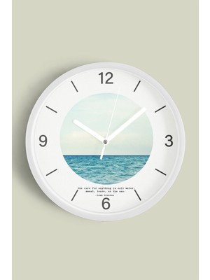 JHAAR Soyut Doğa Manzara Temalı Modern Duvar Saati - 25CM - Önü Camlı Beyaz Kasa - Sessiz Mekanizma