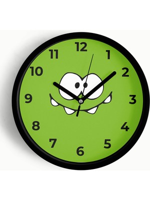 JHAAR Çocuk Odası Duvar Saati - 25CM - Önü Camlı Siyah Kasa - Sessiz Mekanizma