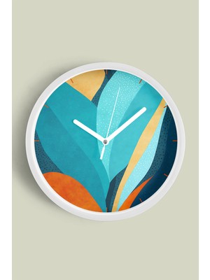 JHAAR Modern Duvar Saati - 25cm - Önü Camlı Beyaz Kasa