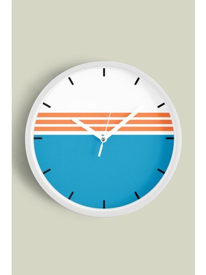 JHAAR Modern Tasarım Duvar Saati - 25cm - Önü Camlı Beyaz Kasa