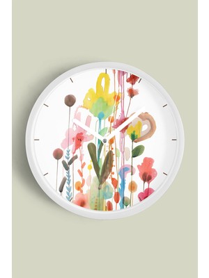 JHAAR Modern Tasarım Duvar Saati - 25cm - Önü Camlı Beyaz Kasa