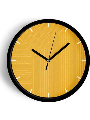 JHAAR Modern Tasarım Duvar Saati - 25cm - Önü Camlı Siyah Kasa