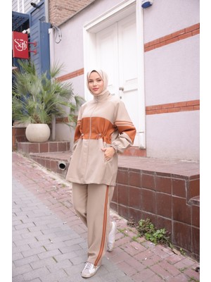 MİMİ LUXURY WEAR Tesettür Eşofman Takımı Fermuarlı Alt Üst Eşofman Takımı 521