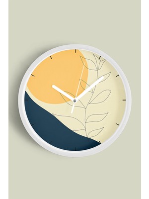 JHAAR Soyut Modern Tasarım Duvar Saati - 25cm - Önü Camlı Beyaz Kasa