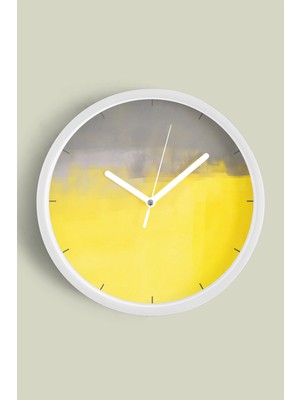 JHAAR Modern Tasarım Duvar Saati - 25cm - Önü Camlı Beyaz Kasa