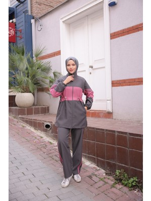 MİMİ LUXURY WEAR Tesettür Eşofman Takımı Fermuarlı Alt Üst Eşofman Takımı 521