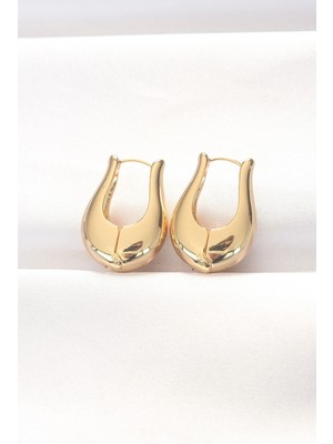 Shopwe Pirinç Gold Renk Bombeli Küpe