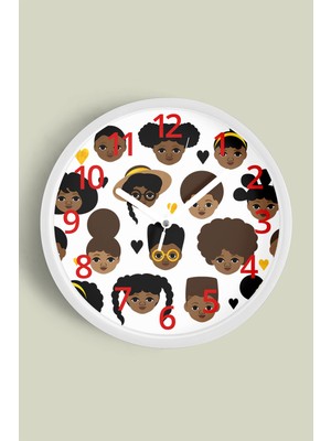 JHAAR Çocuk Odası Modern Duvar Saati - 25CM - Önü Camlı Beyaz Kasa - Sessiz Mekanizma