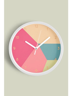JHAAR Geometrik Tasarım Modern Duvar Saati - 25cm - Önü Camlı Beyaz Kasa