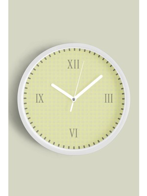 JHAAR Modern Duvar Saati - 25cm - Önü Camlı Beyaz Kasa