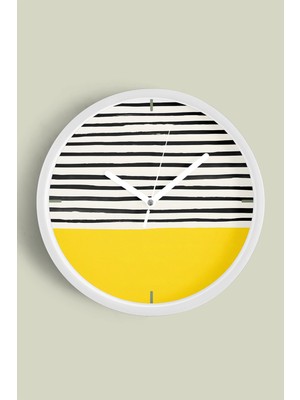 JHAAR Modern Tasarım Duvar Saati - 25cm - Önü Camlı Beyaz Kasa