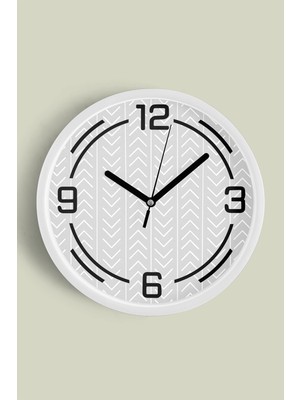 JHAAR Modern Tasarım Duvar Saati - 25CM - Önü Camlı Beyaz Kasa - Sessiz Mekanizma