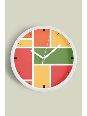 JHAAR Modern Tasarım Duvar Saati - 25cm - Önü Camlı Beyaz Kasa