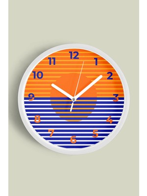 JHAAR Modern Duvar Saati - 25cm - Önü Camlı Beyaz Kasa