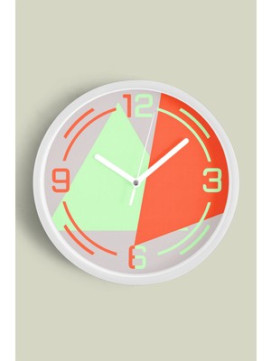 JHAAR Soyut - Bohem - Geometrik Temalı Modern Duvar Saati - 25CM - Önü Camlı Beyaz Kasa - Sessiz Mekanizma