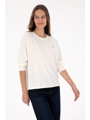 U.S. Polo Assn. Kadın Krem Bisiklet Yaka Sweatshirt 50318159-VR071