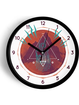 JHAAR Geometrik Geyik Modern Duvar Saati - Büyük XL 42 cm - Siyah Kasa - Camlı Sessiz